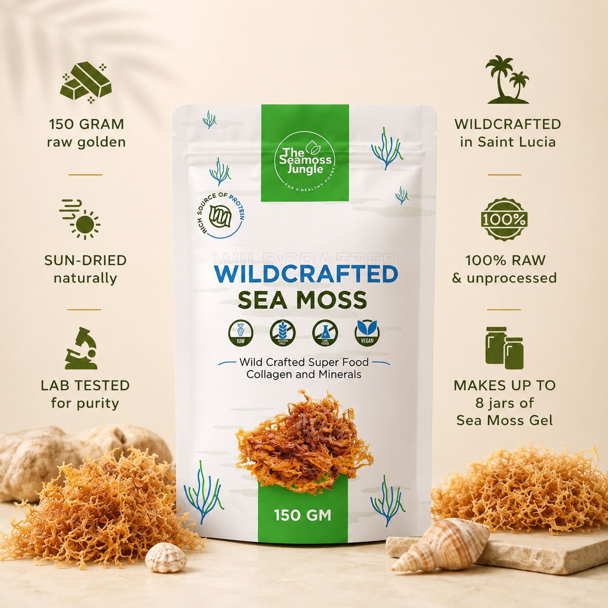 Wildcrafted Sea Moss - 150 Gram