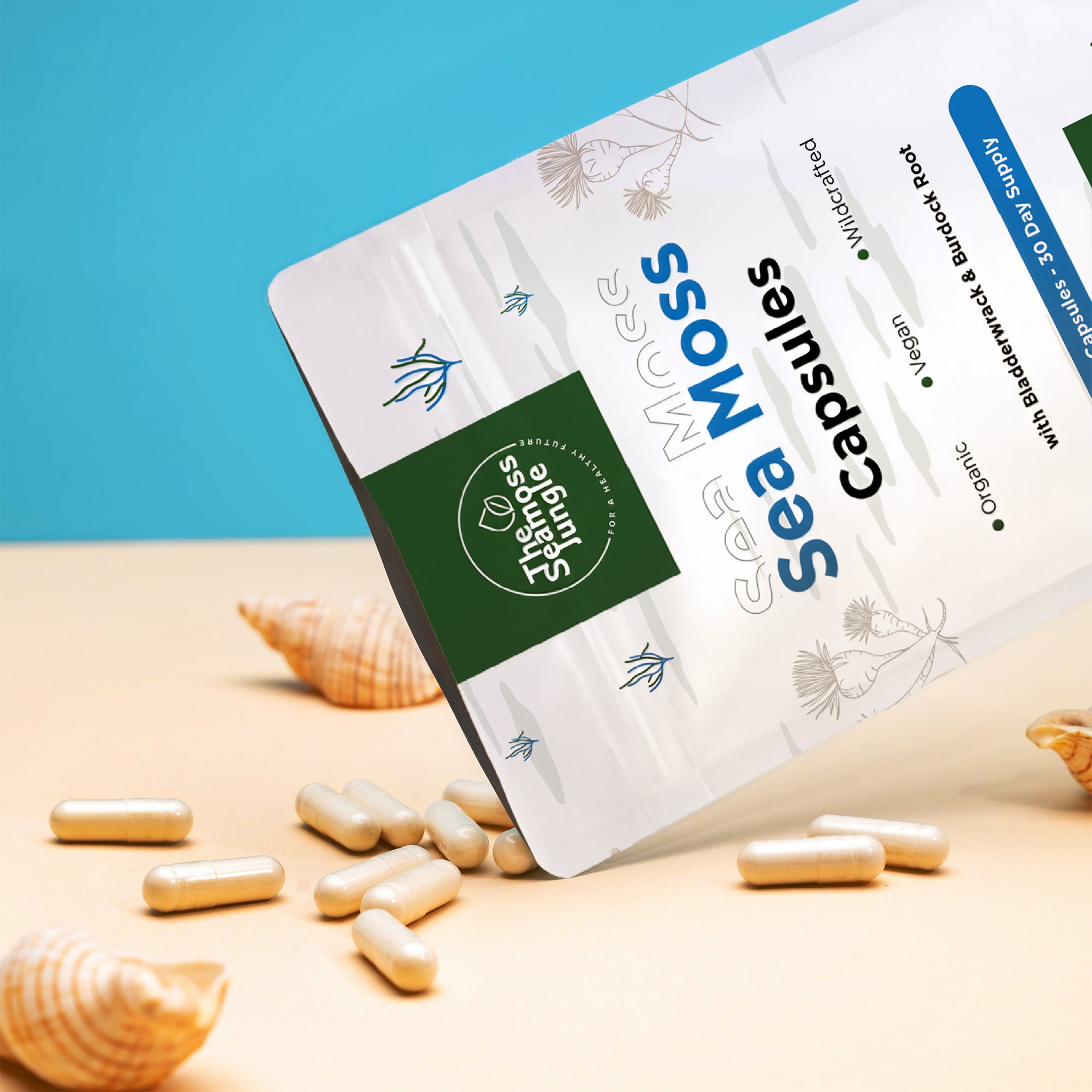 Sea Moss Capsules with Bladderwrack & Burdock Root